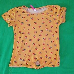 Charming Floral Kids Tee - Yellow